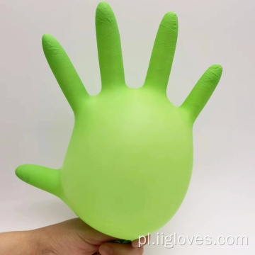 Zielone rękawiczki egzaminacyjne w proszku wolne od rękawiczki nitryl